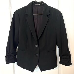 Express Women's Classic Black Blazer with 3/4 Length Sleeves